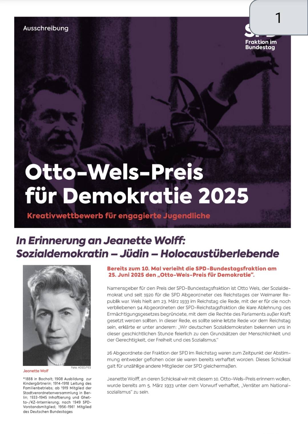 Otto-Wels-Preis für Demokratie\